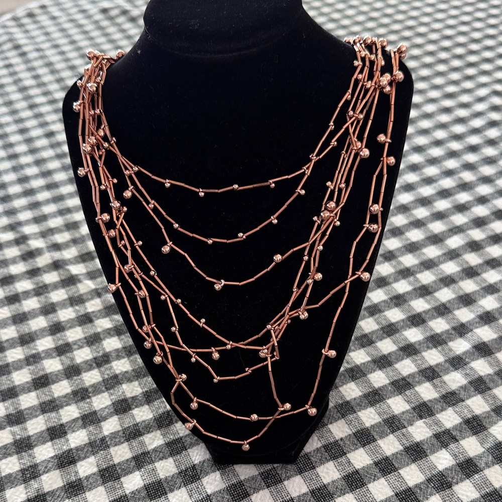 Elegant Rose Gold Multi-Layer Necklace